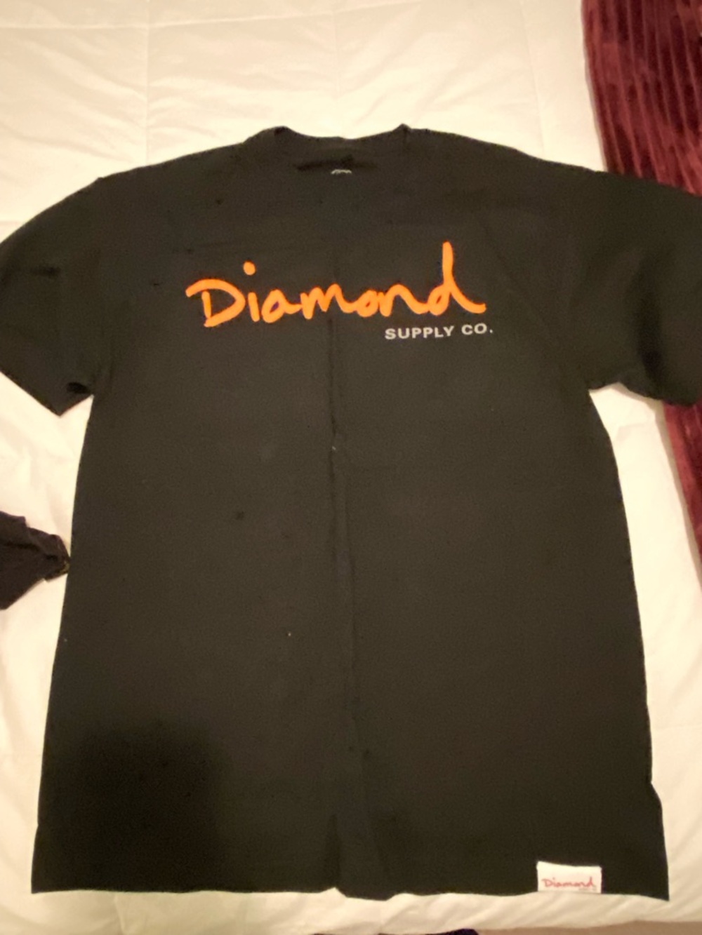 Diamond Supply Co. Black T‑Shirt with Orange Logo